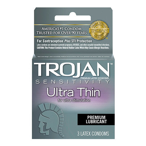 Trojan Sensitivity Premium Lubricant Condoms For Ultra Stimulation - 3 Ea